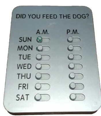 #ad Did You Feed The Dog? Pet Feeding Reminder Silver Pre Owned $12.95