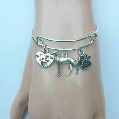 #ad Dog My Best Friend Grey Hound Expendable Silver Alloy Charms Bangle Bracelets. $19.99