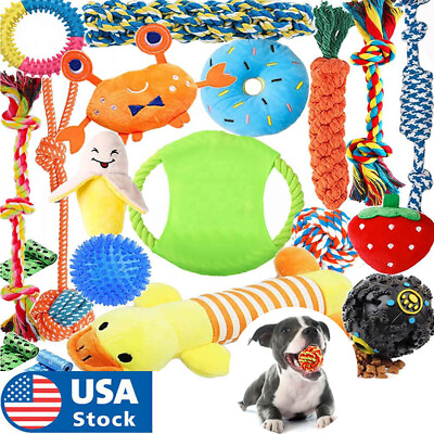 #ad 20Pcs Dog Puppy Toys Set for Fun and Teeth Cleaning Puppy Chew Toys $17.50