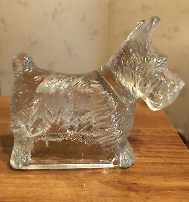 Vintage Scottie dog Federal Glass figurine pressed glass Scottish Terrier $10.00