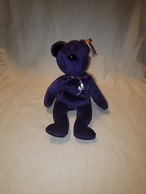 #ad 1997 Purple PRINCESS Diana BEAR Gasport TAG Error Ty® Beanie Babies $845.50