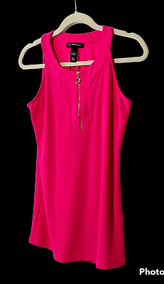 #ad INC Womens Vibrant Pink Top Blouse Sleeveless Zipper Cool Comfortable Stretch S $8.95