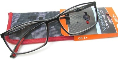 #ad Foster Grant Simply Specs Tech Reading Glasses w Case BECK BLK Choose Strength $10.99