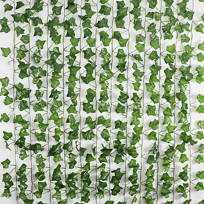 #ad EZFLOWERY 12 Strands 84 Feet Artificial Ivy Vines Leaves Silk Garland Fake $9.99
