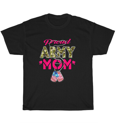 #ad Proud Army Mom US Flag Camo Dog Tags Military Mother T Shirt Unisex Tee Gift NEW $17.99