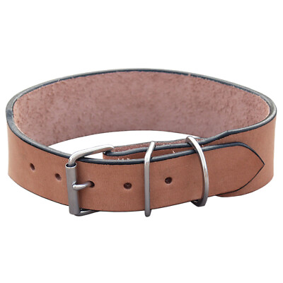 #ad 83BH Hilason Heavy Duty Handmade Genuine Leather Dog Collar Tan $24.99