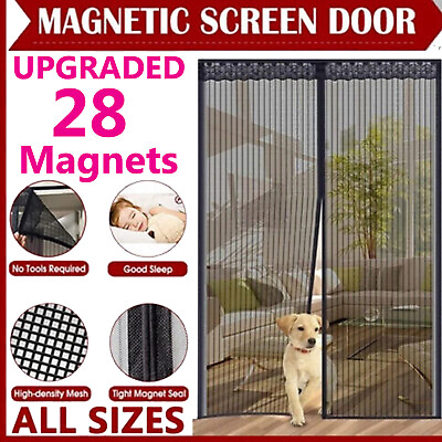 #ad Magnetic Screen Door Mesh Curtain Durable Heavy Duty Mosquito Net Bug Hands Free $15.99