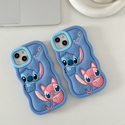 #ad Case For iPhone 15 Pro Max 14 13 12 11 3D Cartoon Cute Stitch Soft Silicon Cover $9.99