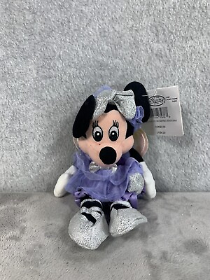 #ad Disney Plush With Tag Minnie Mouse Mini Bean Bag Sugar Plum Stuffed Animal $9.98