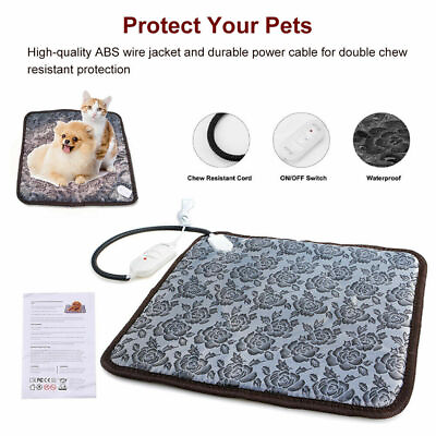#ad Pet Home Electric Blanket Cat Dog Bed Adjustable Warming Heating Mat Pad 2 Mode $18.39
