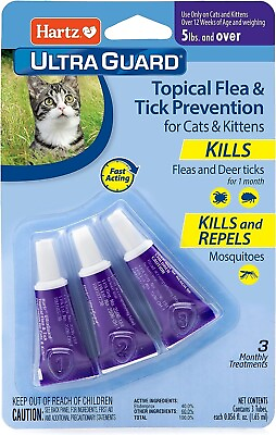 #ad Flea Treatment Medicine For Cats Kittens Drops Meds Remedy Tick Control Topical $11.99