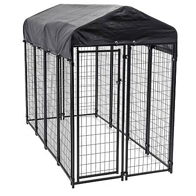 #ad Lucky Dog Uptown Large Covered Kennel Heavy Duty Pet Cage Fence Pen For Parts $206.57