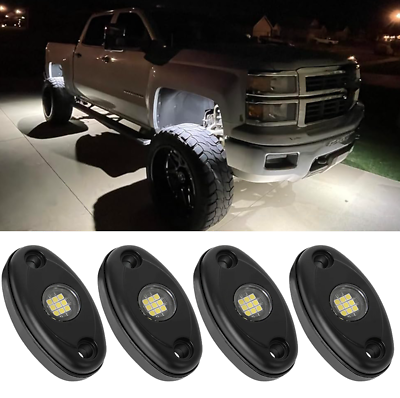 #ad 4 PCS White LED Rock Underbody Glow Wheel Lights For Chevrolet Silverado 1500 $25.19