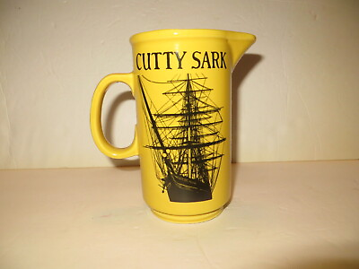 #ad Vintage Cutty Sark Scots Whisky Yellow Ship Pitcher $3.99