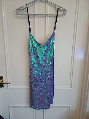 #ad Miss Selfridge Womens Sequin Dress Top Size UK 14 Worn Once GBP 14.99
