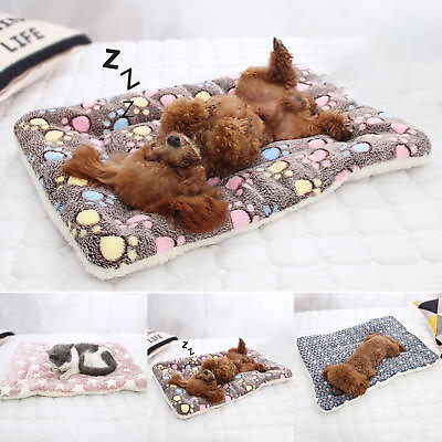 #ad Pet Blanket Cat Dog Puppy Bed Mattress Winter Kennel Fleece Calming Sleeping Mat $9.73