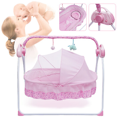 Electric Auto Swing Big Bed Baby Cradle Crib Infant Rocker Cot Bluetooth Mat $115.00
