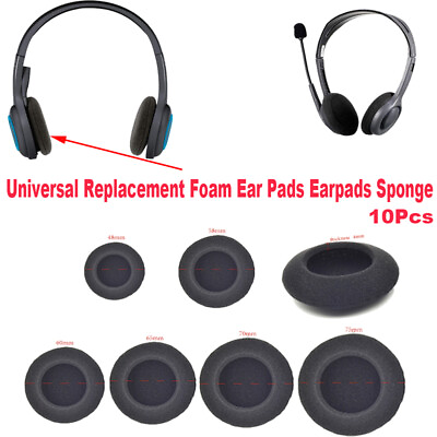 #ad Universal Replacement Foam Sponge Ear Pads Covers HeadPhone Headset 10X $4.59