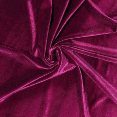 #ad Wine Velvet Dress Fabric Plain Material 44 45quot; Width Soft Fabric 5 YARD $47.49