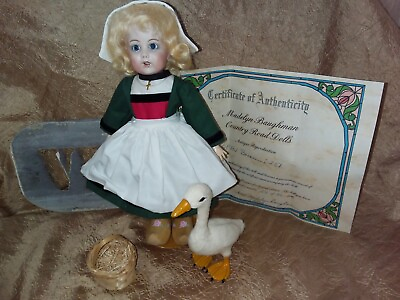 #ad Porcelain BLEUETTE BECASSINE Doll SFBJ 251 27CM Reproduction Feather Duck Clogs $349.99