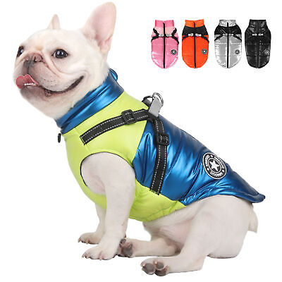 #ad Winter Dog Coat Warm Puppy Jacket with Reflective Harness for Small Medium Dogs $17.99