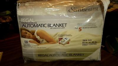 #ad SUNBEAM REGAL THERMOSTATLESS AUTOMATIC BLANKET TWIN SINGLE CONTROL HEATED $39.99