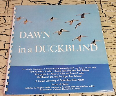 #ad VTG Dawn in a Duck Blind Spiral Bound Illustrated Book amp; Record Sounds Nature $34.99