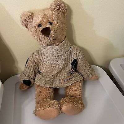 #ad Teresa Kogut Old Friend Books are Fun Plush Teddy Bear wearing Patch Sweater $15.00