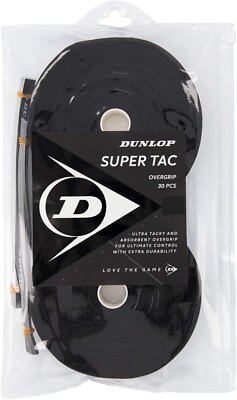 #ad DUNLOP Super Tac 30 Tennis Overgrip Black $52.95