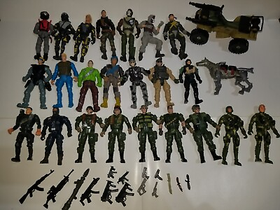 #ad Lanard Corps And Chap Mei Military lot of 23 Assorted Figures Dog ATV Weapons $149.99