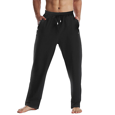 #ad Men#x27;s Sweatpants Jogging Pants Casual Pants Pockets with Zipper Gym Pants Straig $15.89