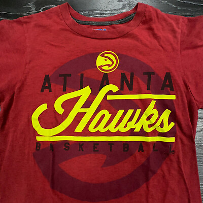 #ad Atlanta Hawks Shirt Adult Small Red NBA Ring Spun Soft Basketball Logo Mens $10.78