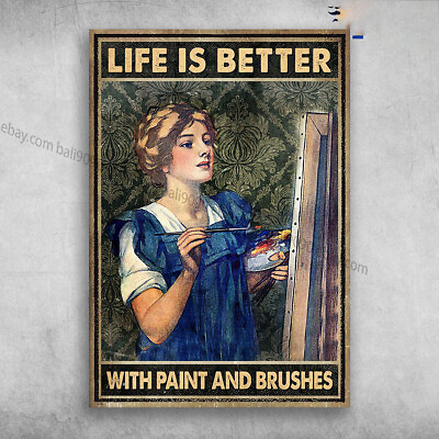 #ad Painting Girl Life Is Better With Paint And Brushes $13.92