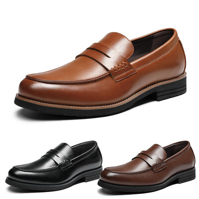 #ad Men Loafer Shoes Dress Shoes Slip on Penny Business Formal Shoes Size $33.99