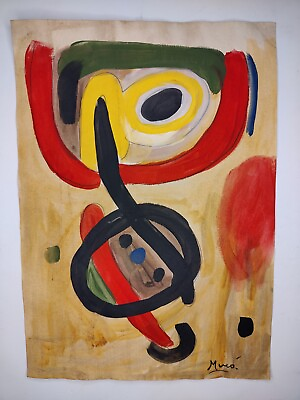 #ad Joan Miro Painting Drawing Vintage Sketch Paper Signed Stamped $99.98
