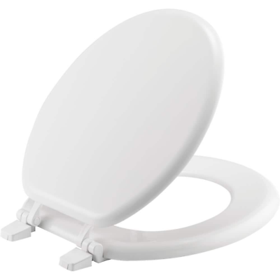 #ad NEW Durable White Round Front Toilet Seat Eco Friendly Gloss Finish $9.99