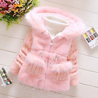 #ad Plush Baby Jacket Thicken Warm Winter Jackets Girls Sweater Coat Infant Outwear $32.64