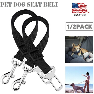 #ad 2× Adjustable Pet Dog Car Seat Belt Safety Clip for Car Auto Travel Vehicle Safe $8.54