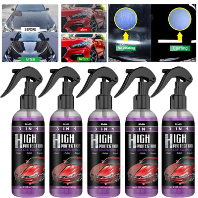 3 in 1 High Protection Quick Car Coat Ceramic Coating Spray Hydrophobic Wax $11.95