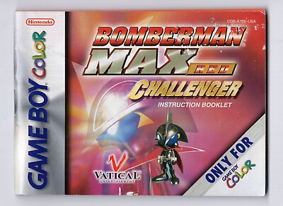 #ad Bomberman Max Red Challenger Nintendo Game Boy Color GBC Instruction Booklet $7.99