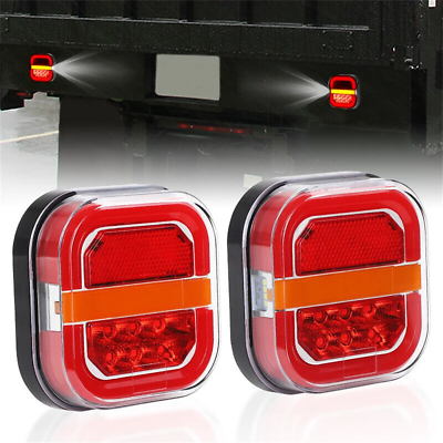 #ad 12V 24V LED Rear Tail Light Stop Brake Dynamic Turn Lamp Indicator Truck Trailer GBP 24.89