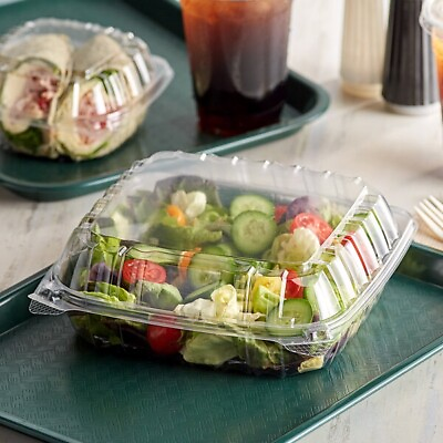 #ad Dart 8quot; x 8quot;x 3quot; Clear Plastic Hinged Food Take Out Container 100 Pack $24.85