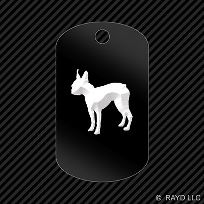 #ad Boston Terrier Keychain GI dog tag engraved many colors Dog Canine $9.96