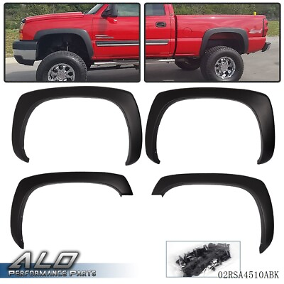 #ad Fit For 99 07 Chevy Silverado GMC Sierra Factory Style Fender Flares Matte Black $52.50