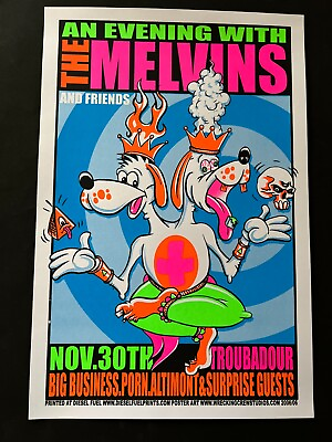 #ad Two Headed Dog Eating Acid Troubadour West Hollywood Original Concert Poster $250.00
