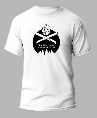 #ad Jason Crystal Lake Halloween Horror White 50 50 T Shirt Sizes S XL $14.99