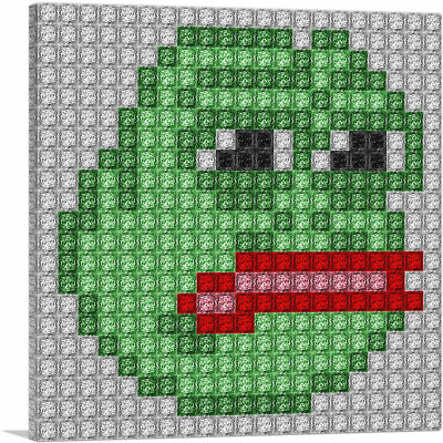 #ad ARTCANVAS Pepe Funny Emoticon Jewel Pixel Canvas Art Print $179.99
