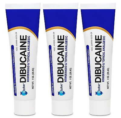#ad Globe Dibucaine 1% Hemorrhoid Treatment Ointment 1 oz Rapid Numbing 3 Pack $12.99