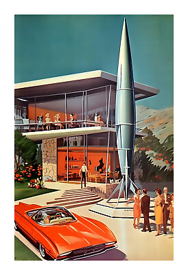 #ad 1960s Mid Century Modern Atomic Age Art Print 8ps $19.99