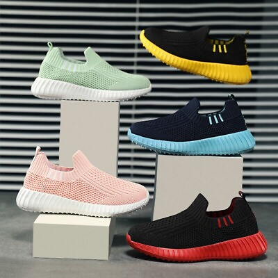 #ad Kids Boys Girls Slip On Sneaker Loafers Comfort Casual Running Shoes Lightweight $21.18